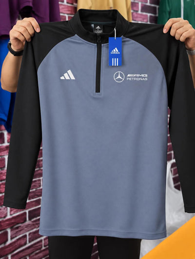 HIGH NECK ZIPPER SWEATSHIRT (grey)