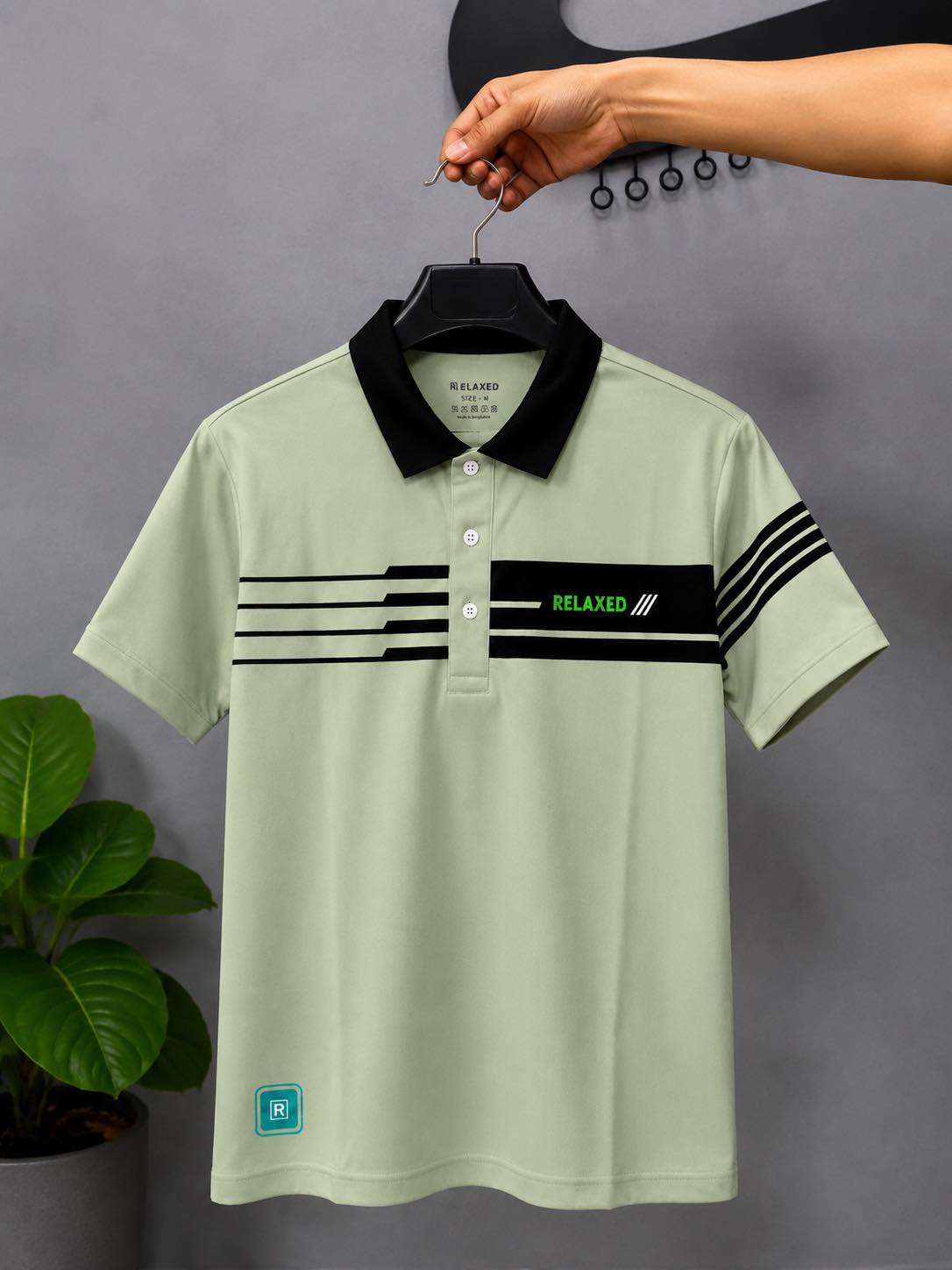 RELAXED POLO T-SHIRT #3 (light olive)