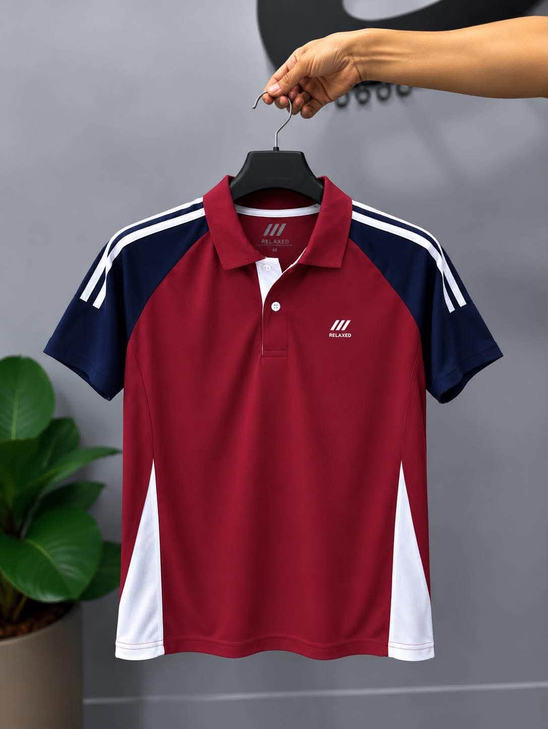 RELAXED POLO T-SHIRT(meroon)