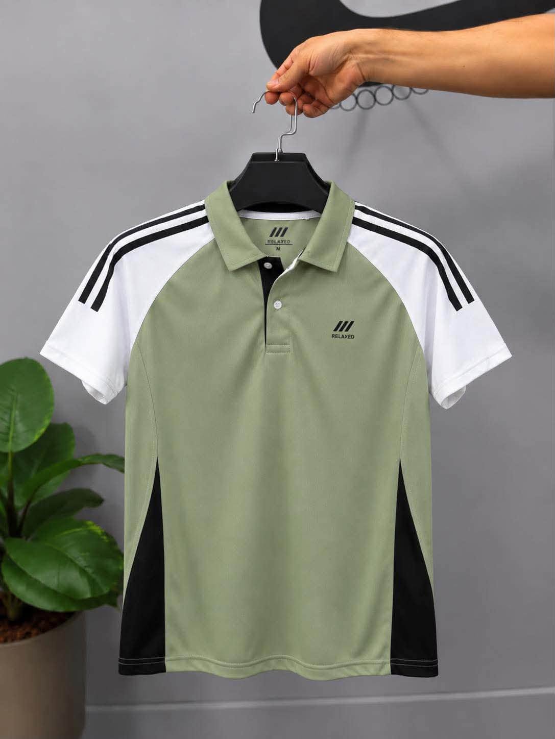 RELAXED POLO T-SHIRT(light olive)