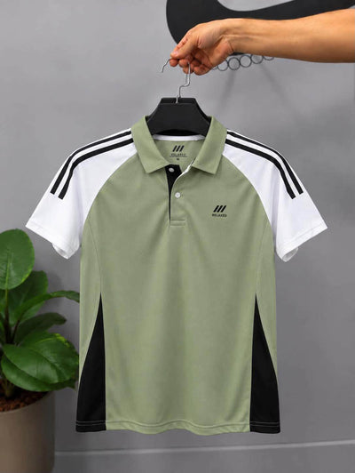 RELAXED POLO T-SHIRT(light olive)