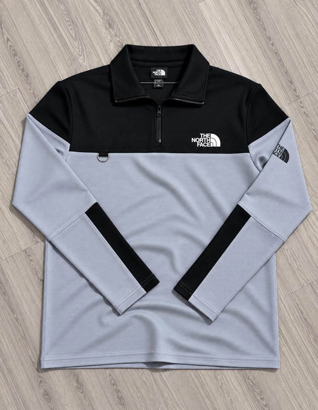 Half-Zip Full Sleeve Polo Textured Fabric (black)