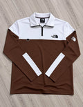 Half-Zip Full Sleeve Polo Textured Fabric (white)
