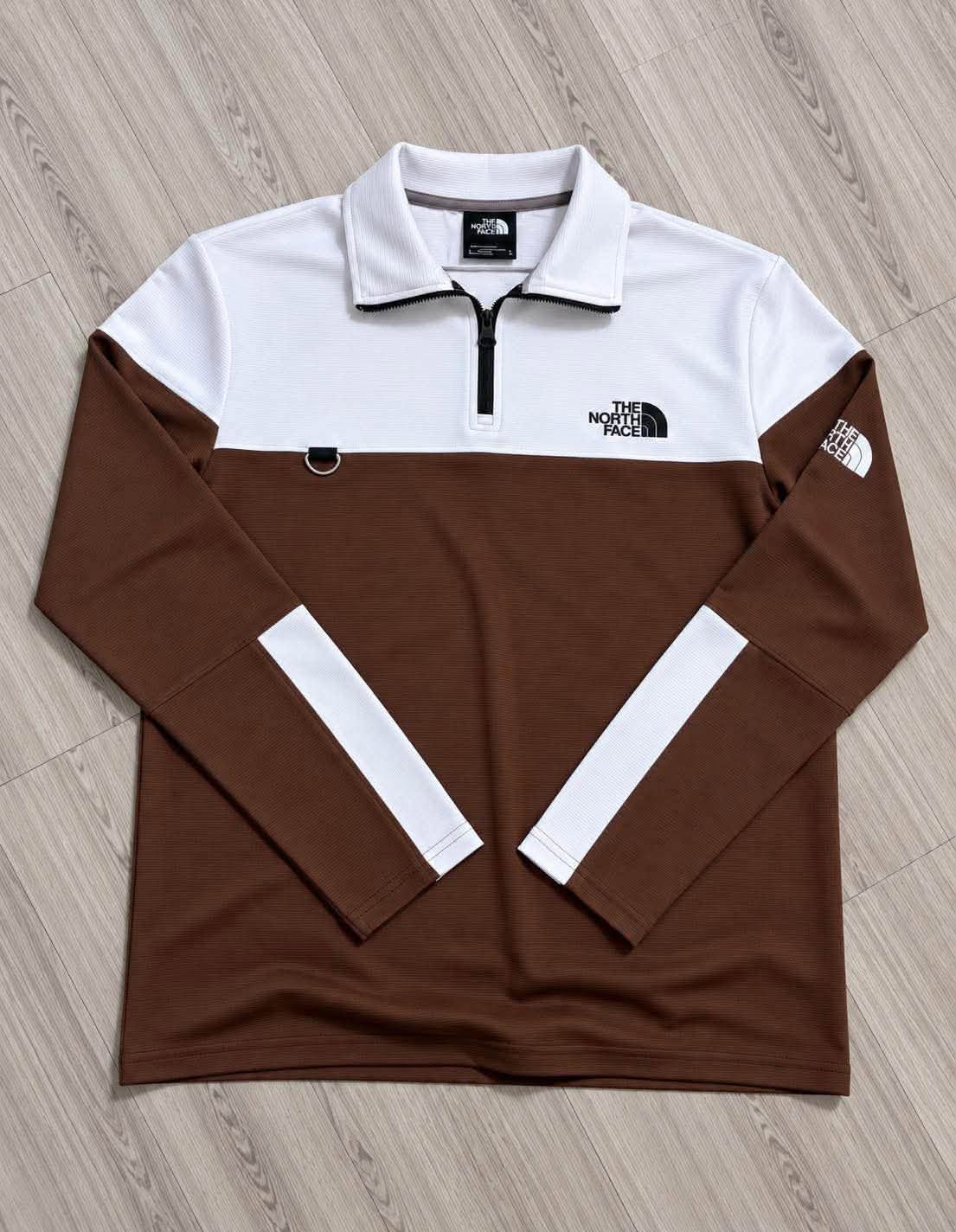 Half-Zip Full Sleeve Polo Textured Fabric (white)