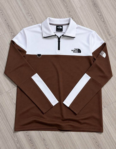 Half-Zip Full Sleeve Polo Textured Fabric (white)