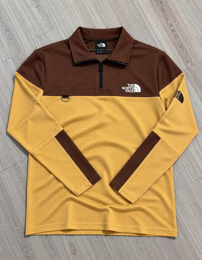 Half-Zip Full Sleeve Polo Textured Fabric (beige)