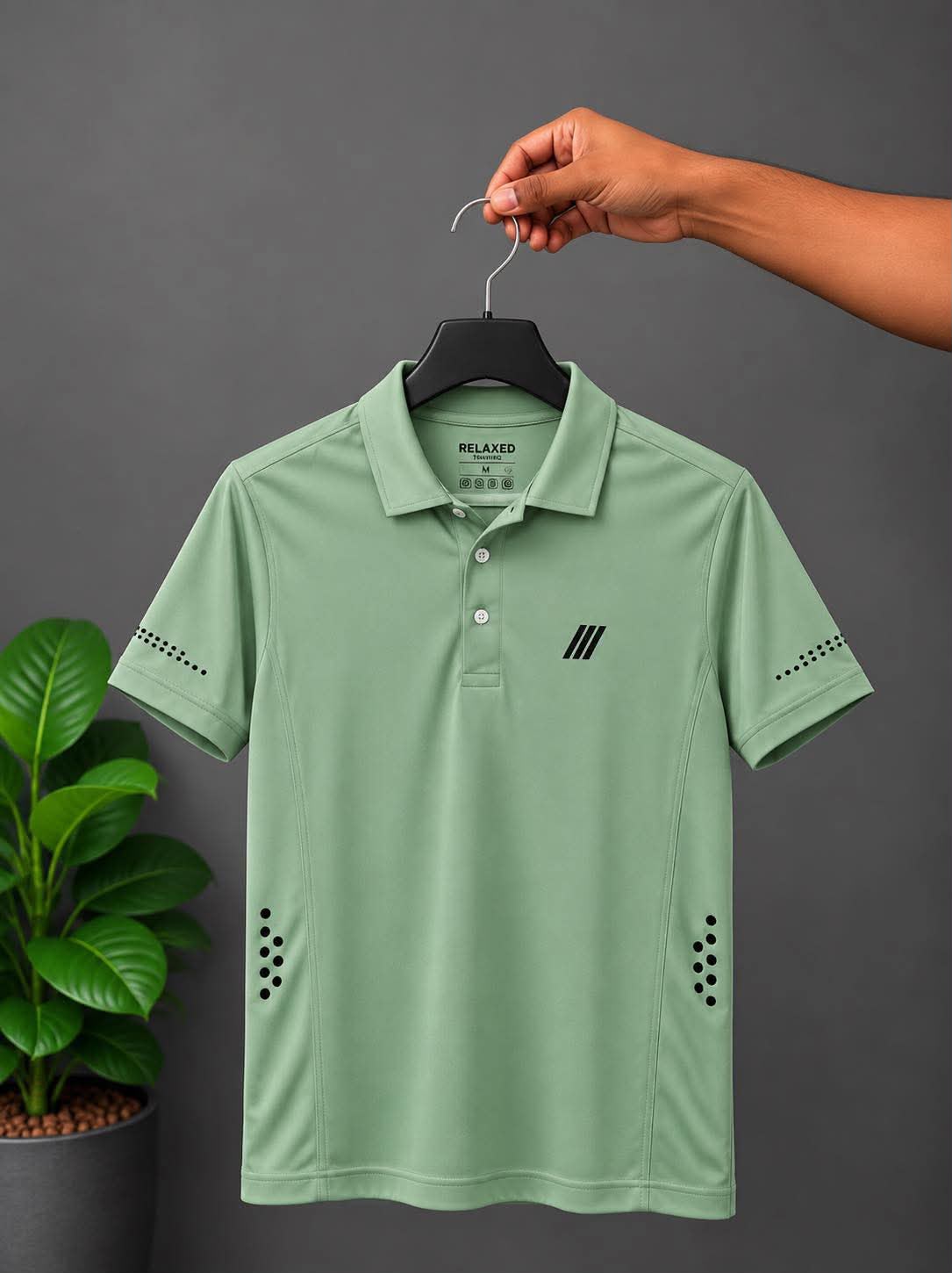 RELAXED POLO T-SHIRT #4 (light olive)